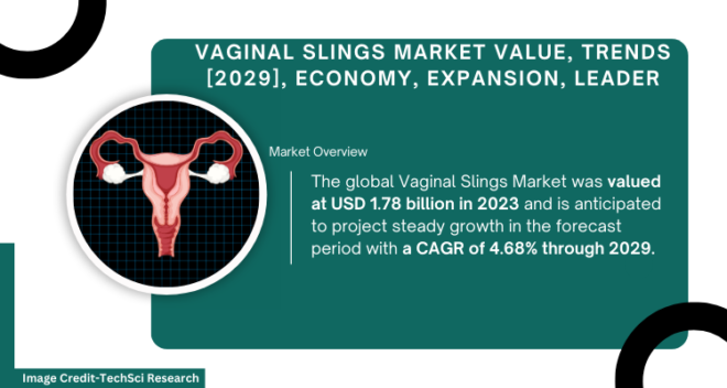 Global Vaginal Slings Market stood at USD 1.78 billion in 2023 & will grow with a CAGR of 4.68% in the forecast period, 2025-2029. 