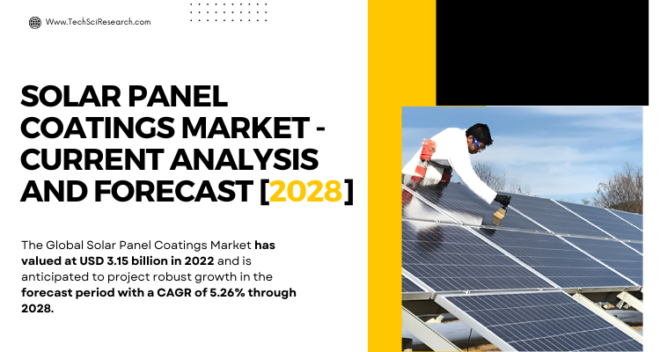 Global Solar Panel Coatings Market stood at USD 3.15 billion in 2022 & will grow with a CAGR of 5.26% in the forecast 2023-2028.