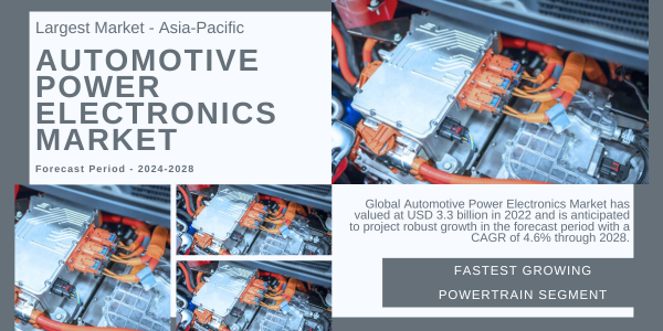 Global Automotive Power Electronics Market stood at USD 3.3 billion and may grow in the forecast with a CAGR of 4.6% by 2028.