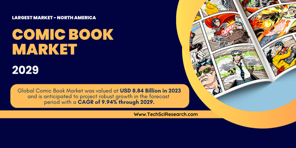 Global Comic Book Market was valued at USD 8.84 Billion and may grow in the forecast with a CAGR of 9.94% by 2029.