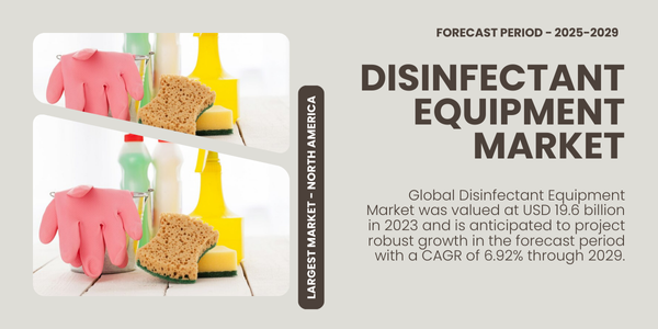 Global Disinfectant Equipment Market was valued at USD 19.6 billion and may grow in the forecast with a CAGR of 6.92% by 2029.