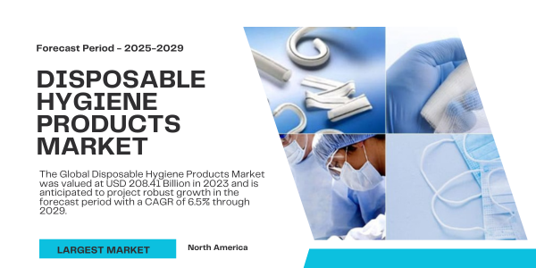 The Global Disposable Hygiene Products Market stood at USD 208.41 Billion and may grow with a CAGR of 6.5% by 2029.