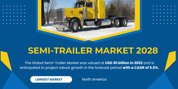 The Global Semi-Trailer Market has been valued at USD 30 billion and may grow in the forecast period with a CAGR of 5.6%.