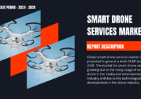 The global smart drone services market may grow due to the rising usage of drone in the media and entertainment industry.