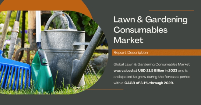 Global Lawn & Gardening Consumables Market stood at USD 21.5 Billion and may grow during the forecast with a CAGR of 3.1% by 2029.