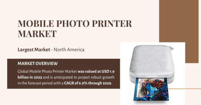 The Global Mobile Photo Printer Market stood at USD 1.9 billion and may grow in the forecast with a CAGR of 6.9% by 2029.