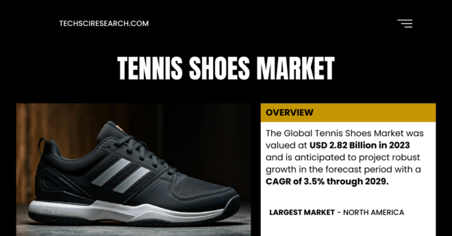 The Global Tennis Shoes Market was valued at USD 2.82 Billion in 2023 and may grow in the forecast with a CAGR of 3.5% by 2029.