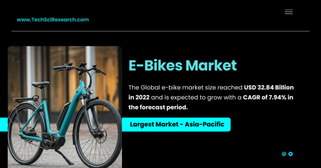 E-Bikes Market: Size, Growth & Key Players with USD 32.84 Billion in [2022] & 7.94% CAGR Forecast. Click now to get a Free Sample.